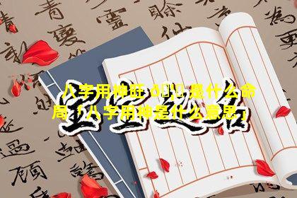 八字用神旺 🦊 是什么命局「八字用神是什么意思」